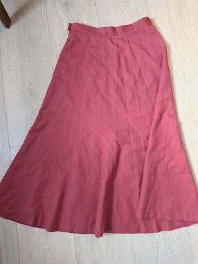 Vintage wool red A-Line Midi Skirt